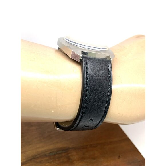 Jules Jurgensen Men's Watch Vintage Swiss Automatic Blue Dial Day Date 35mm - Picture 13 of 15